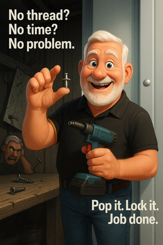 Makita in hand, metal’s slipping, no way to bolt 🔽