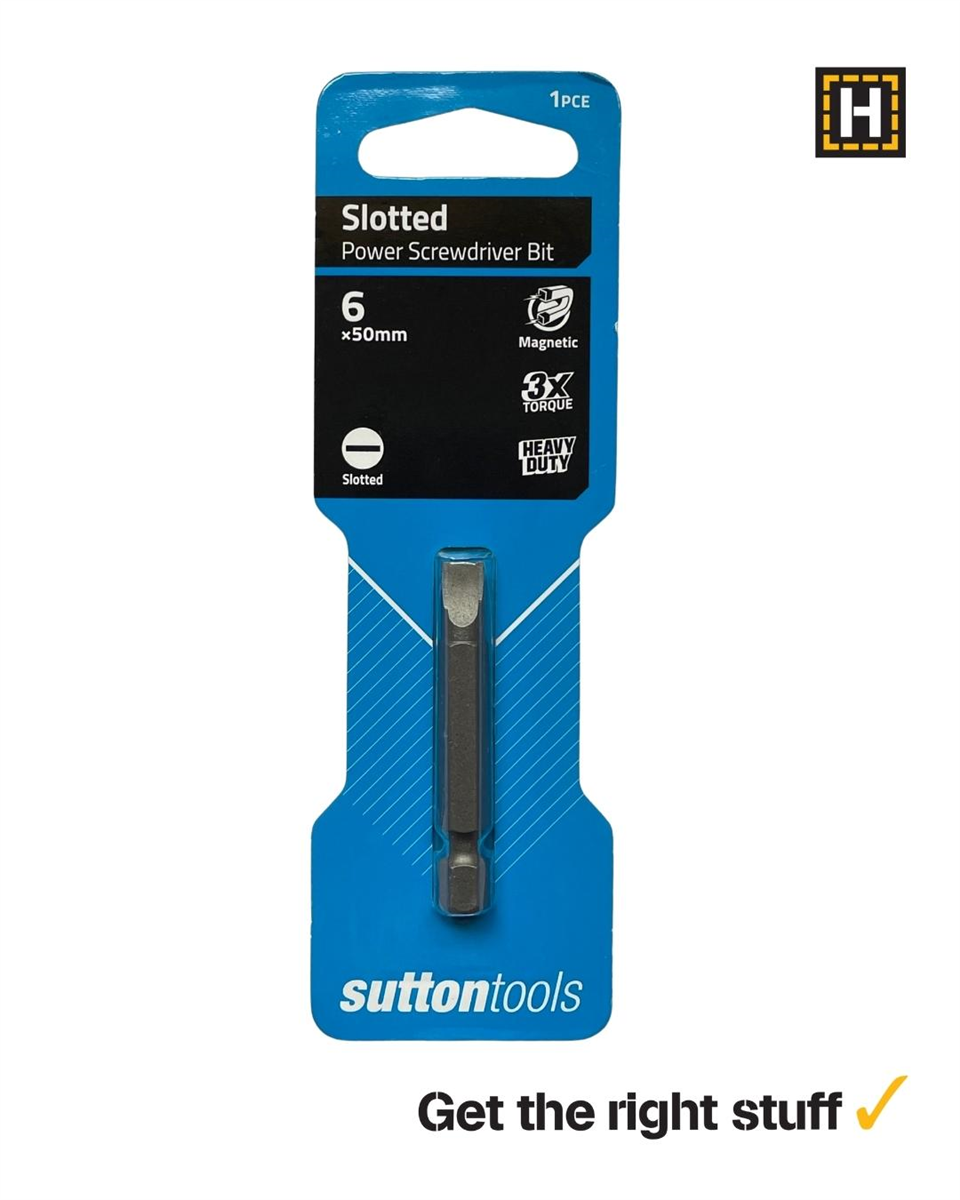 SCREWDRIVER BIT S218 SUPAQTORQ SLOTTED SL6-8 50MM 2PK