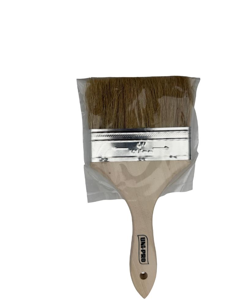 Uni-Pro natural bristle chip brush 100mm with unpainted timber handle