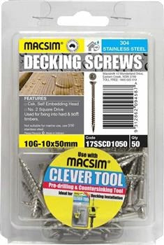 10-10 X 50 SS DECKING SCREWS COUNTER SUNK S/D