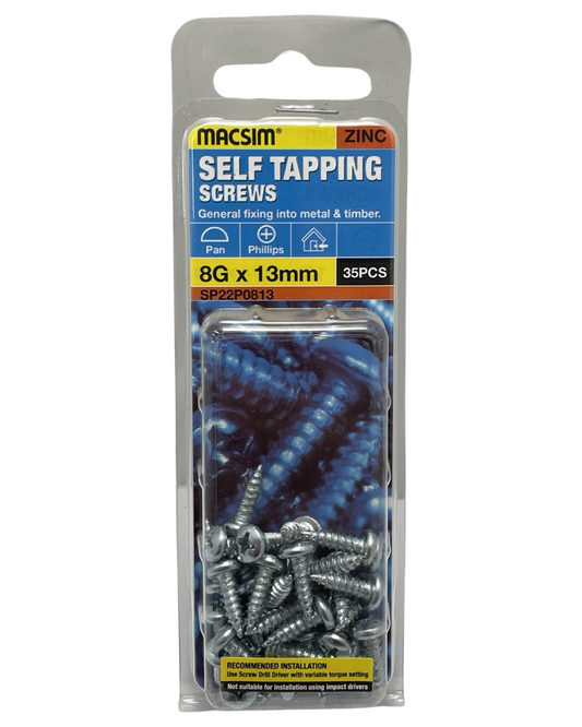 Macsim 8G x 13mm Self Tapping Screws QTY 35
