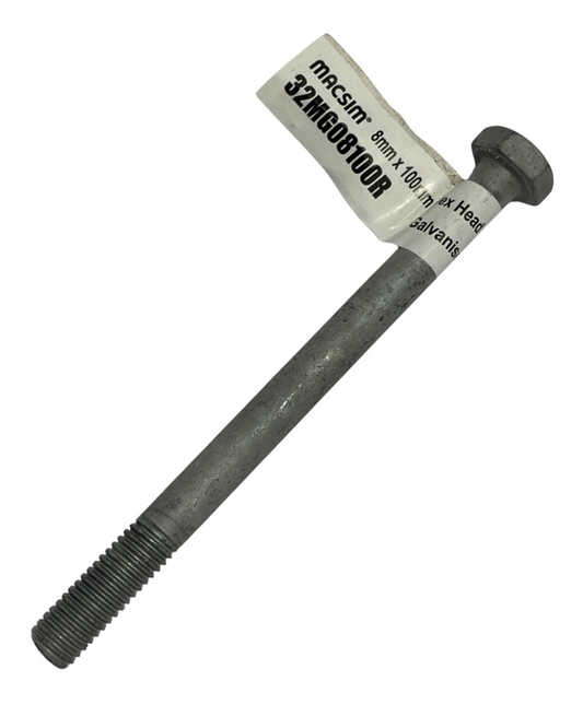 Macsim 8mm x 100 mm HEX BOLT & NUT Galvanised