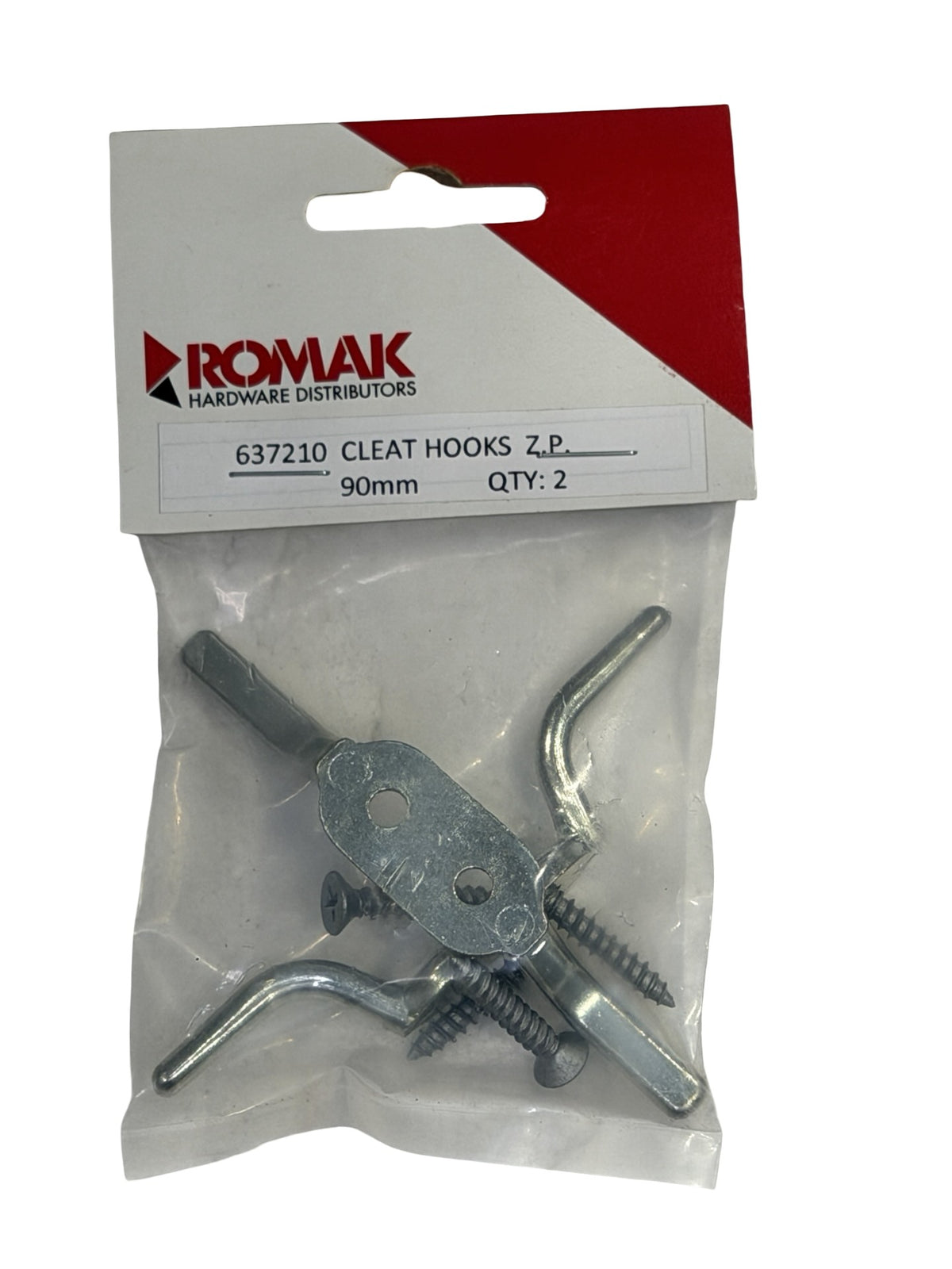 CURTAIN ROPE CLEAT HOOK 90MM ZP