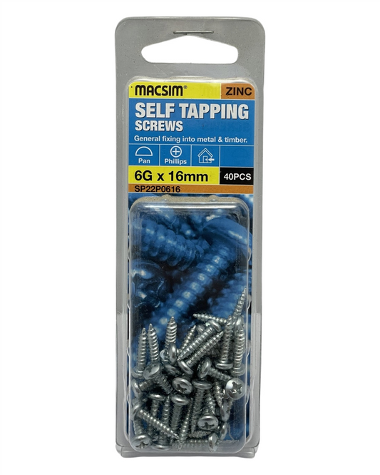 Macsim 6G x 16mm Self Tapping Screws QTY 40