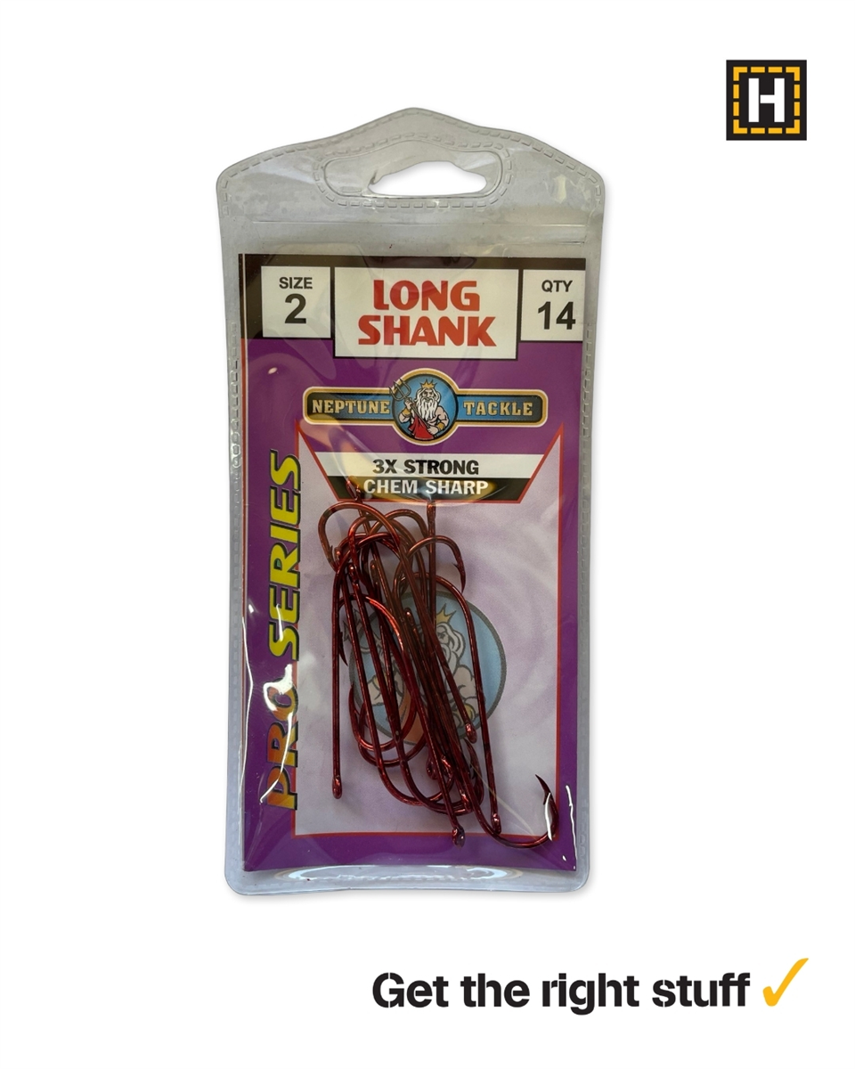 Neptune Tackle Long Shank Hook SZ 2 QTY 25