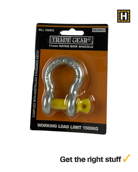 TRADE GEAR-RATED BOW SHACKLE 11mm 1500kg