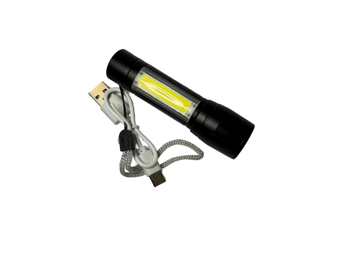 Hard Unit Aluminium Torch Small - USB Rechargeable LED