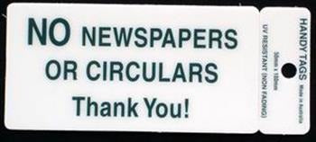SELF ADH SIGN 50X100 NO NEWSPAPERS