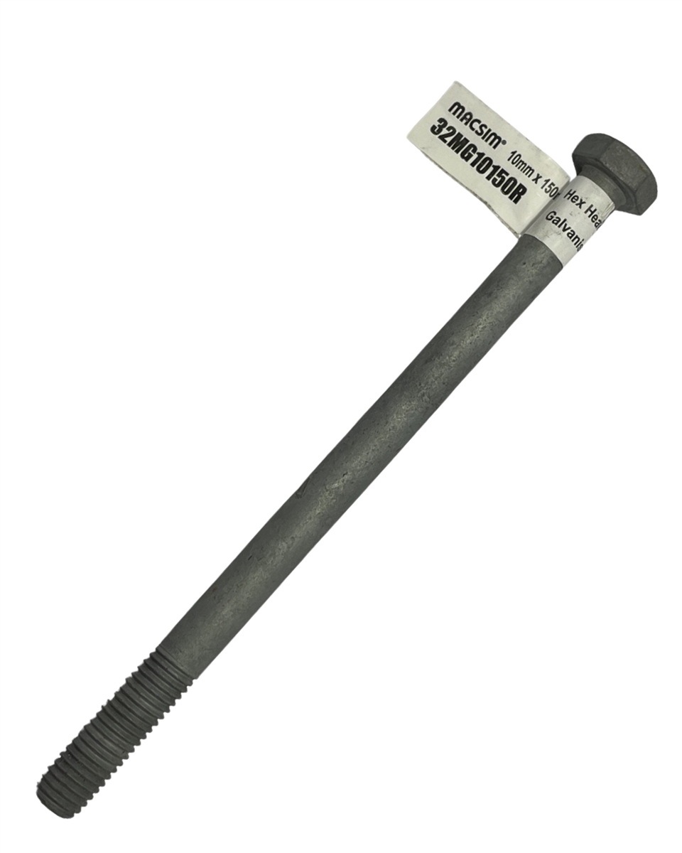 Macsim 12mm x 150 mm HEX BOLT & NUT Galvanised