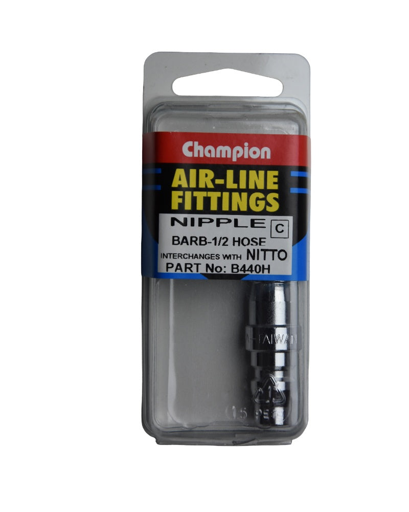 Champion Air Hose Nipple 1/2 Barb Nitto Style