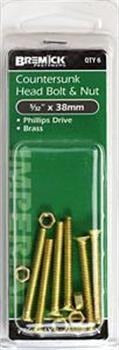 CSK B/N PHIL BRASS 5/32 X 38 PK6