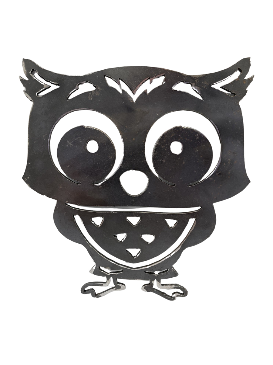 2mm Mild Steel CNC Metal Art - Chunky Owl