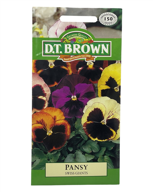 D.T Brown - Pansy Swiss Giants - 150  seed pack