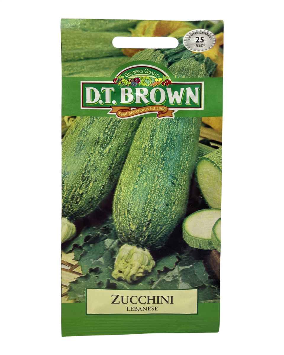 D.T Brown - Zucchini Lebanese - 25 Seed Pack