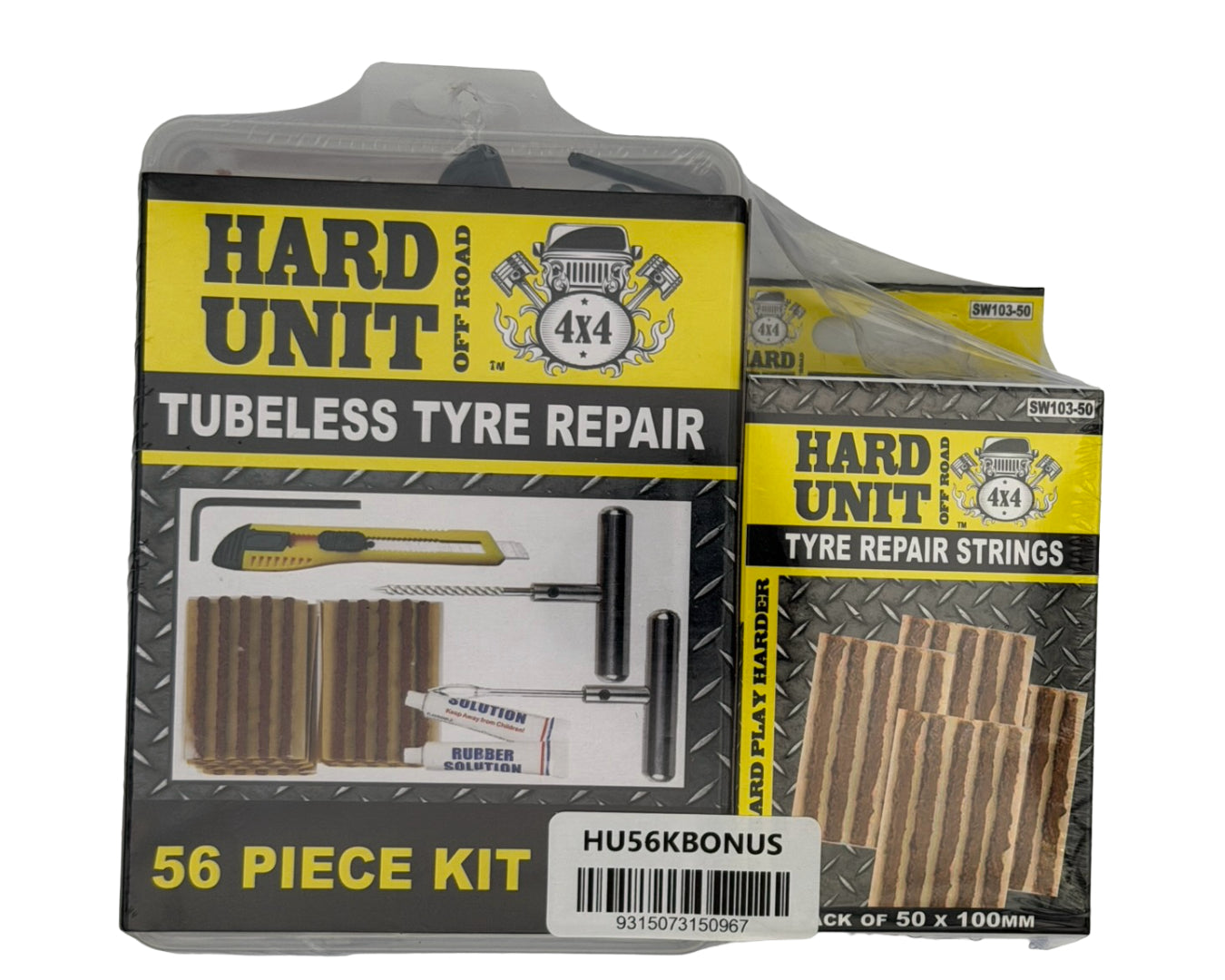 Hard Unit Tubeless Tyre Repair Kit 56 Piece + Bonus
