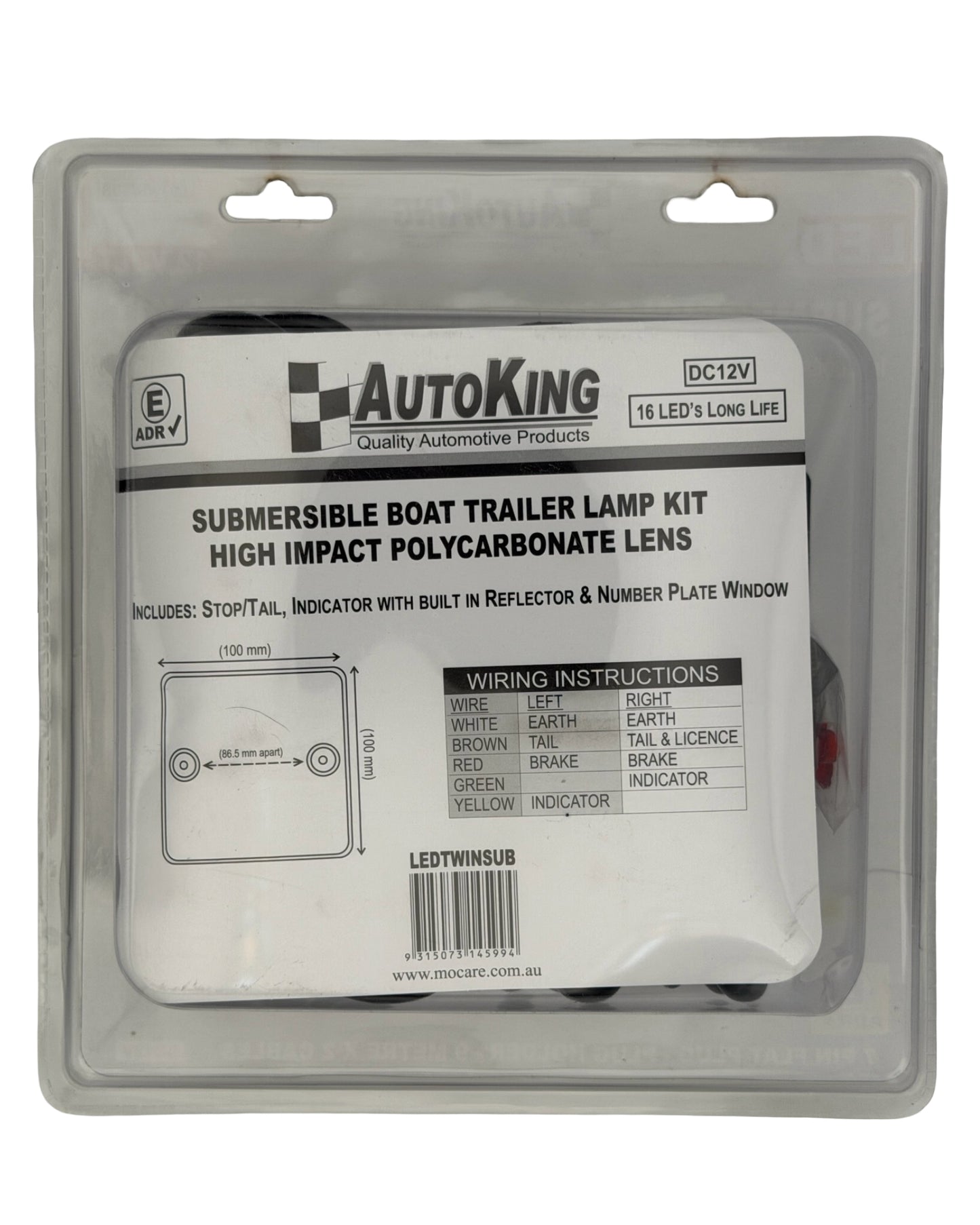 AutoKing Twin Trailer Light Kit Submersible - 12V LED Waterproof