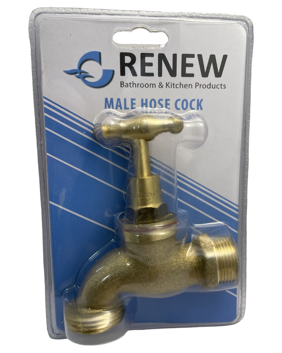 Renew 20mm Hose Cock Male Rough Brass