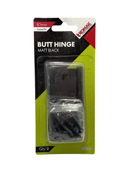 Romak Butt Hinge Black LP 85x60x1.6MM