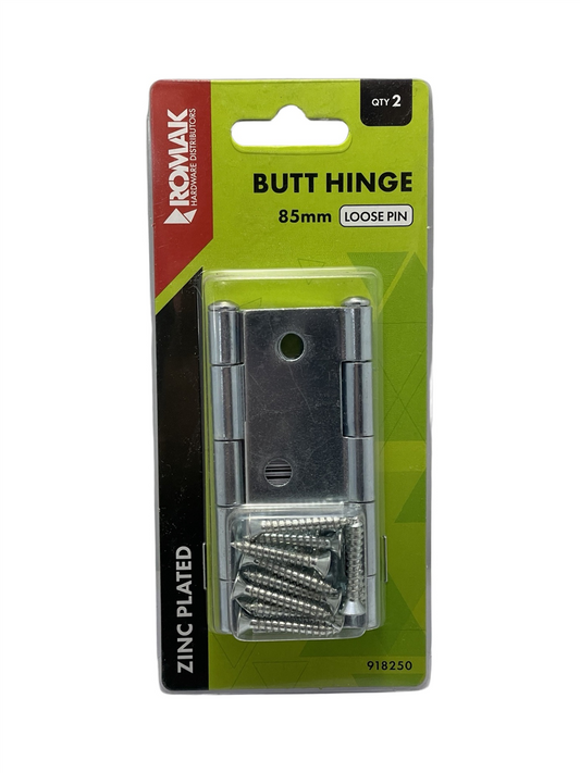 Romak Butt Hinge ZP LP 85x60x1.6MM