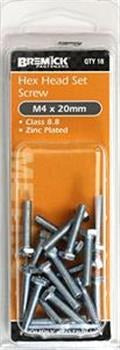 8.8 HEX SET SCR ZNC M4 X 20 PK18