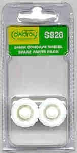 WHEEL NYL B/BRG CONC 23X6MM PK2