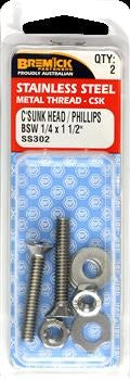 CSK M/THREAD 302 S/S 1/4 X1 1/2