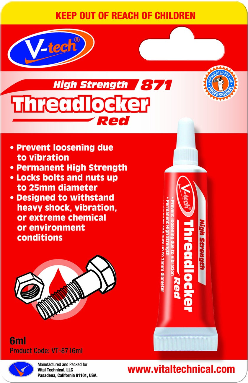 V-TECH THREADLOCKER RED 6ml