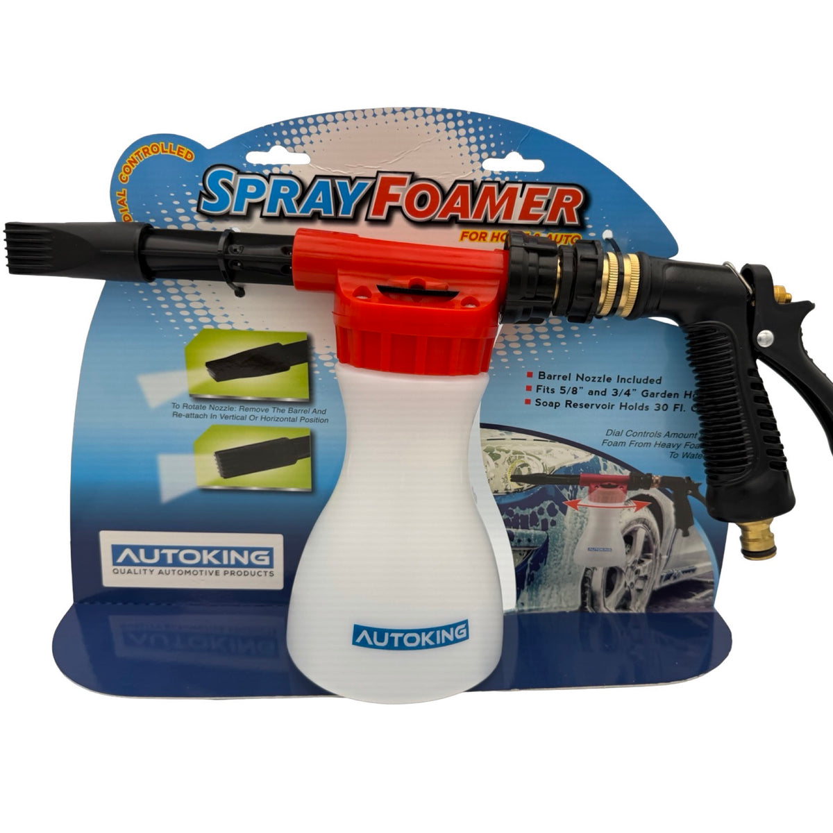 AutoKing foam wash gun that connects to a garden hose