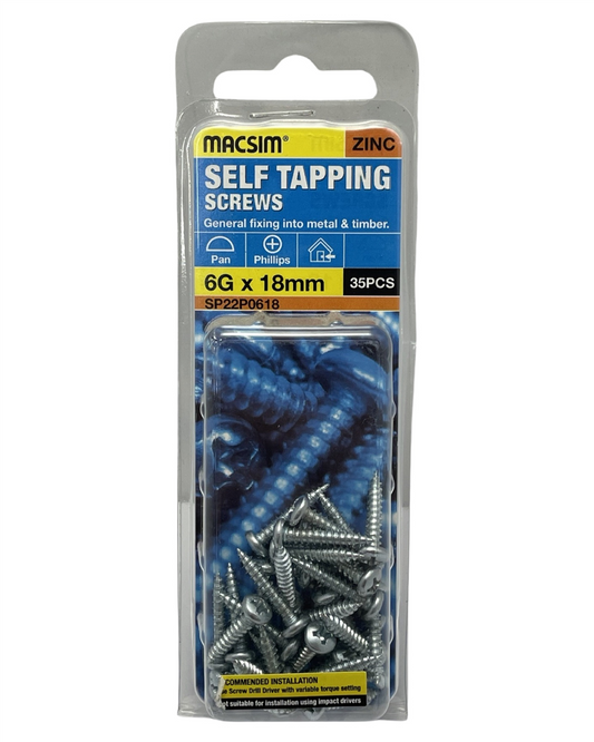 Macsim 6G x 18mm Self Tapping Screws QTY 35