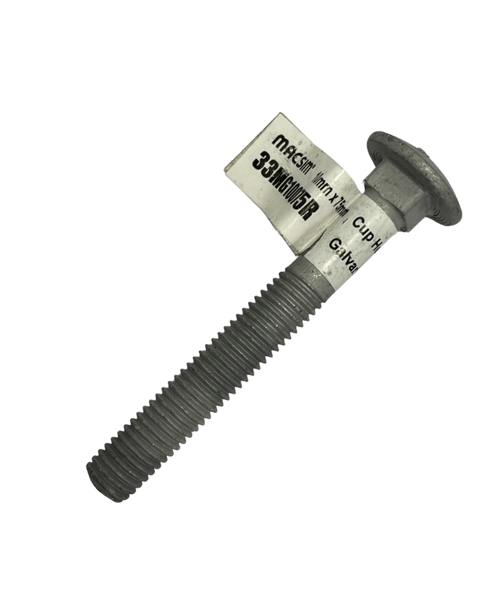 Macsim 10mm x 75 mm Cup Head BOLT & NUT Galvanised