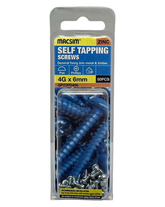 Macsim 4G x 6mm Self Tapping Screws QTY 50