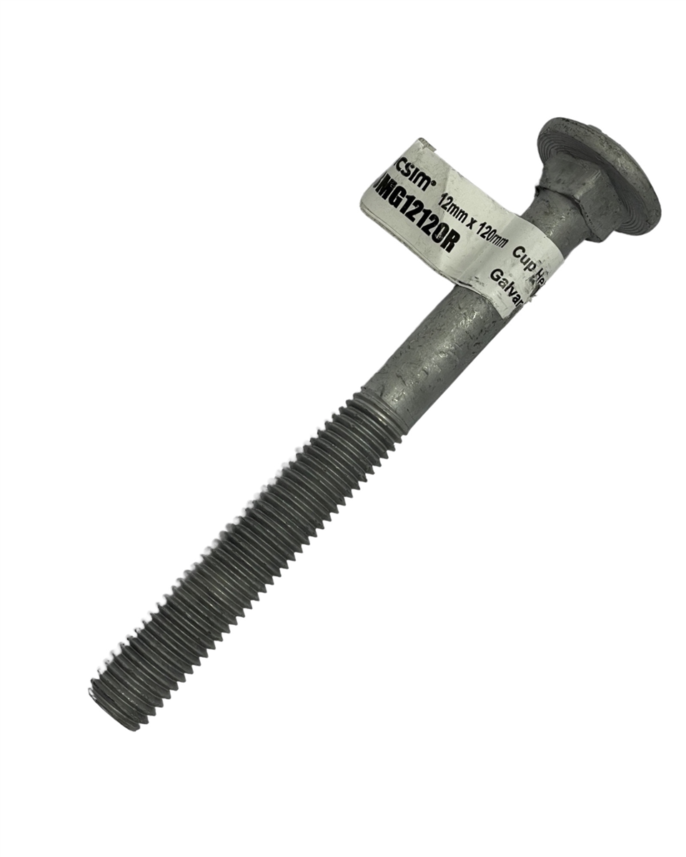 Macsim 12mm x 120 mm Cup Head BOLT & NUT Galvanised
