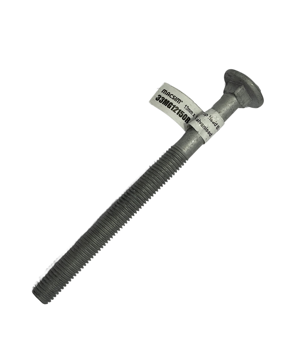 Macsim 12mm x 150 mm Cup Head BOLT & NUT Galvanised