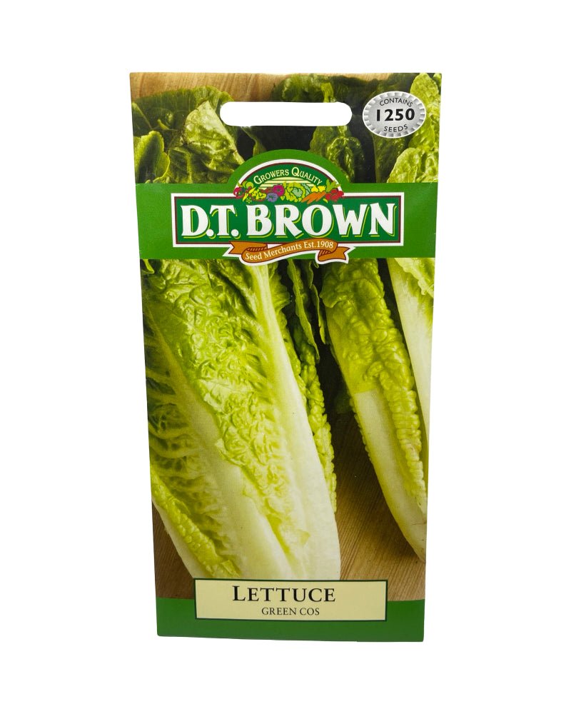 D.T Brown Lettuce Green Cos Seeds 1250 Pack