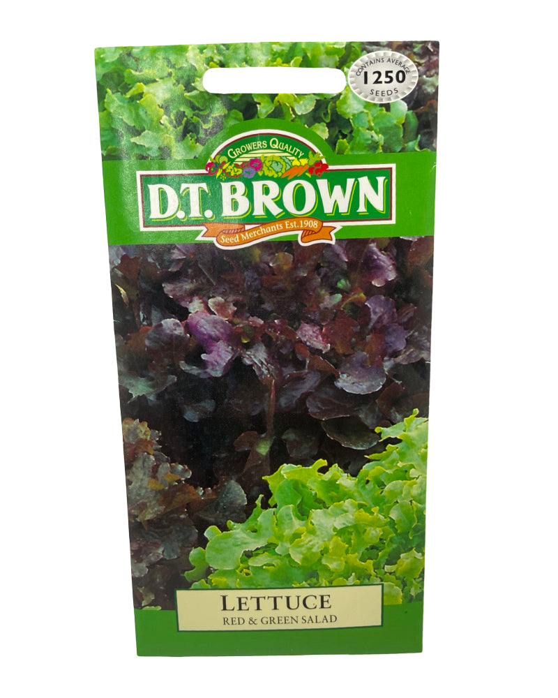 D.T Brown Red & Green Salad Lettuce Seeds 1250 Pack