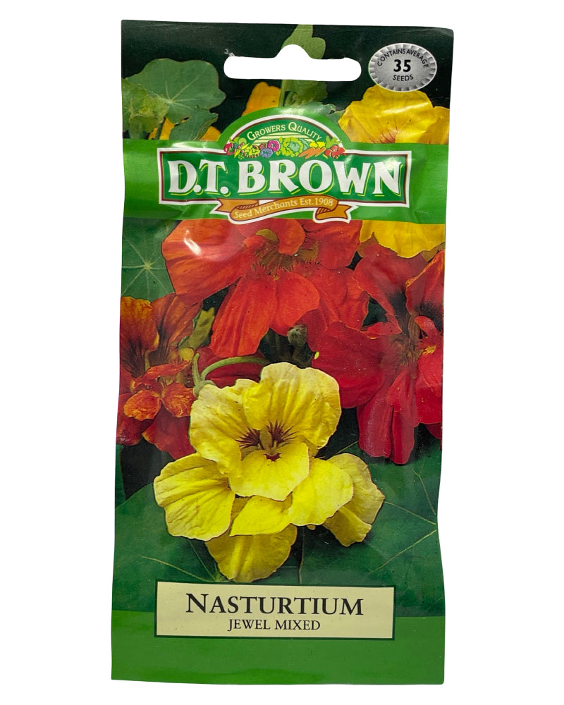 D.T Brown Nasturtium Jewel Mixed Seeds 35 Pack