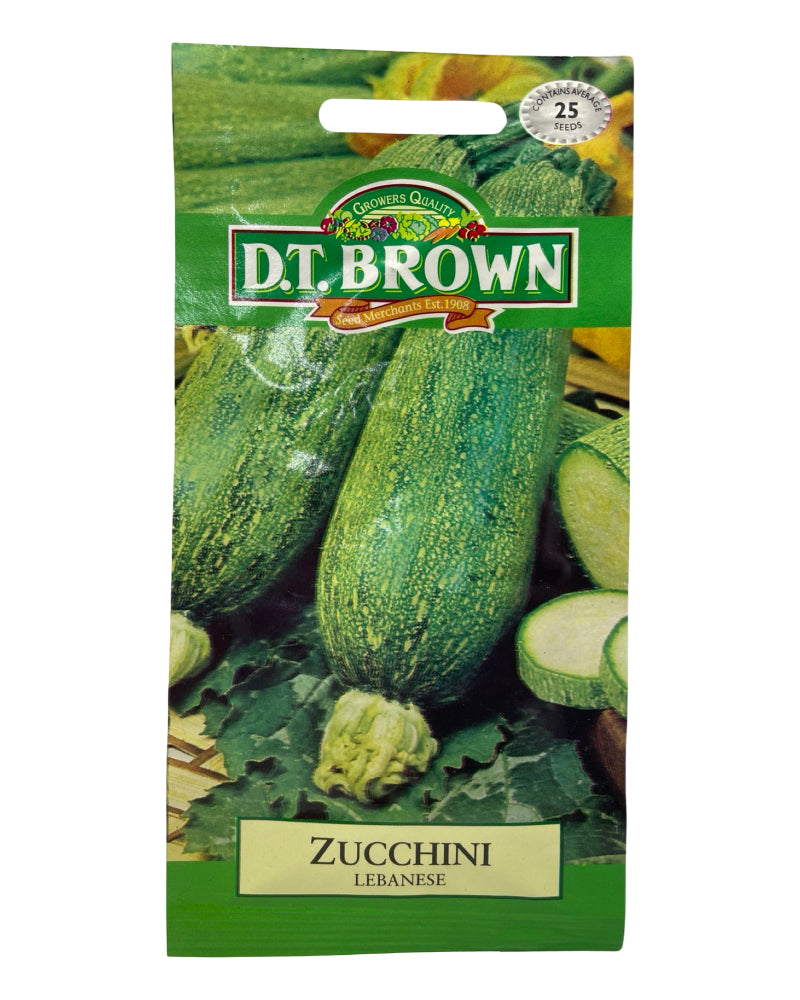 D.T Brown Zucchini Lebanese Seeds 25 Pack