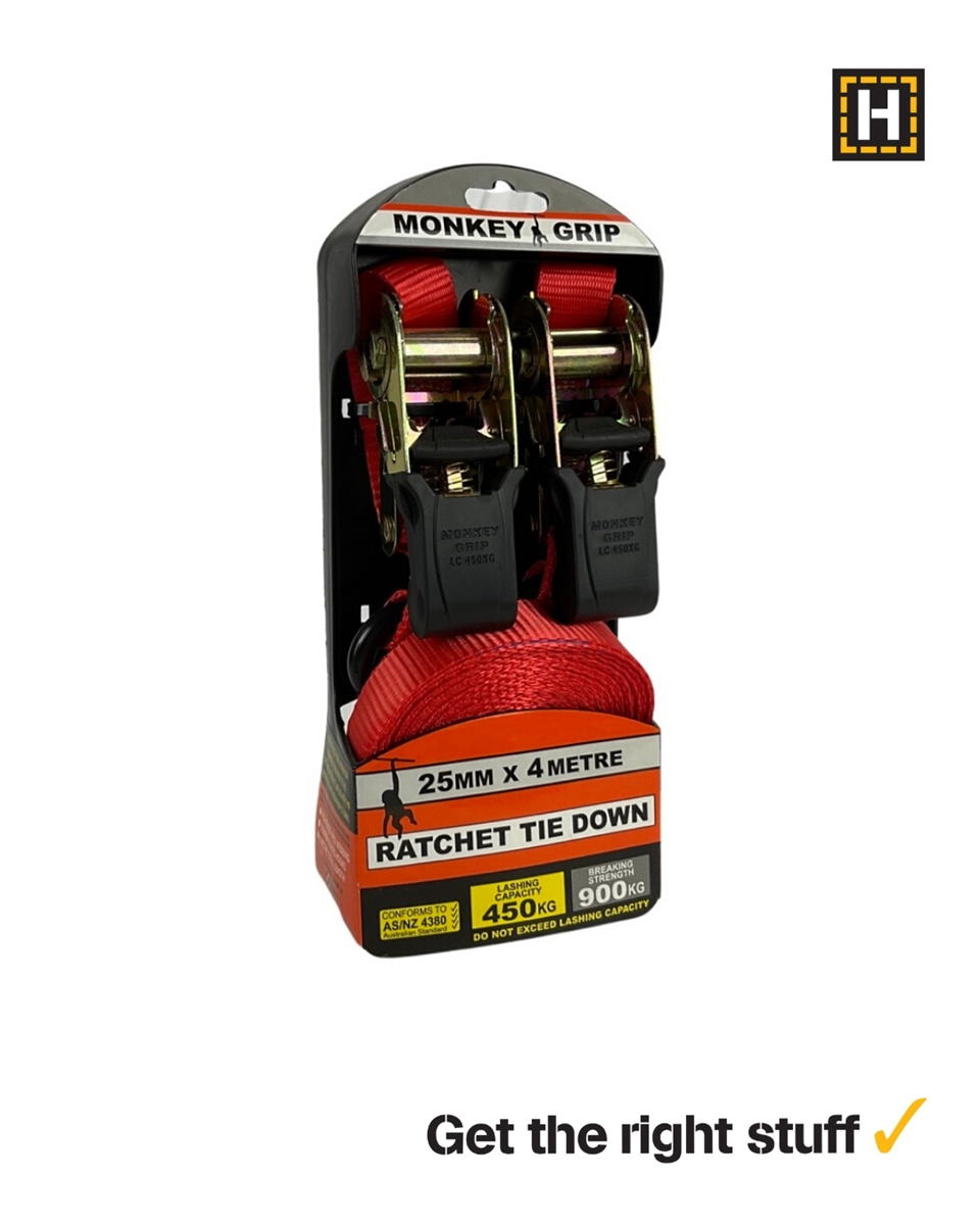 MONKEY GRIP TIE DOWN RCHT 25mm X 4M 2 PCE