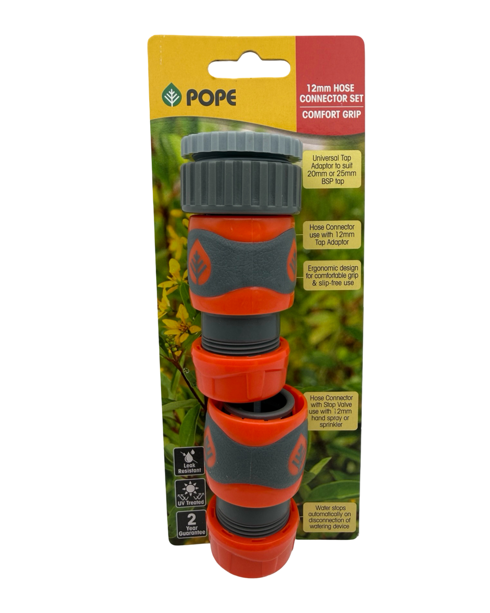 Pope 12mm Comfort Grip Hose Connector Set (3 Piece)