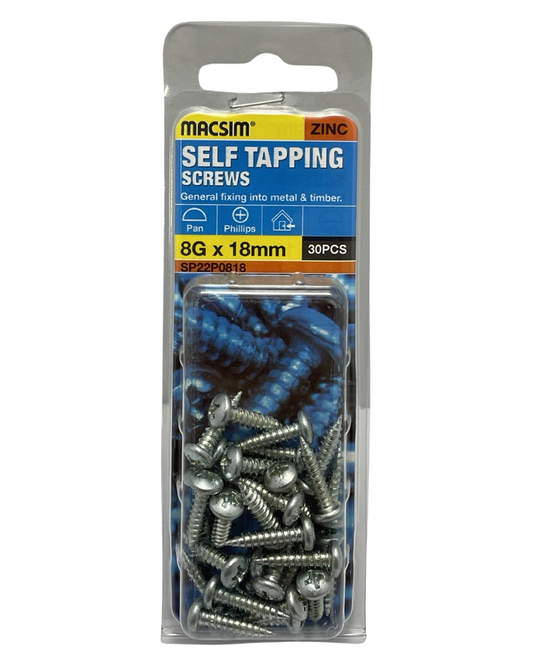Macsim 8G x 18mm Self Tapping Screws QTY 30