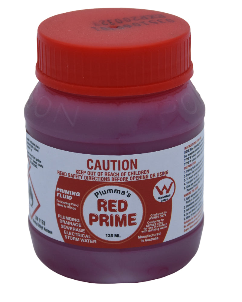 Plumma's Red Priming Fluid PVC Pipe Primer - 125ml