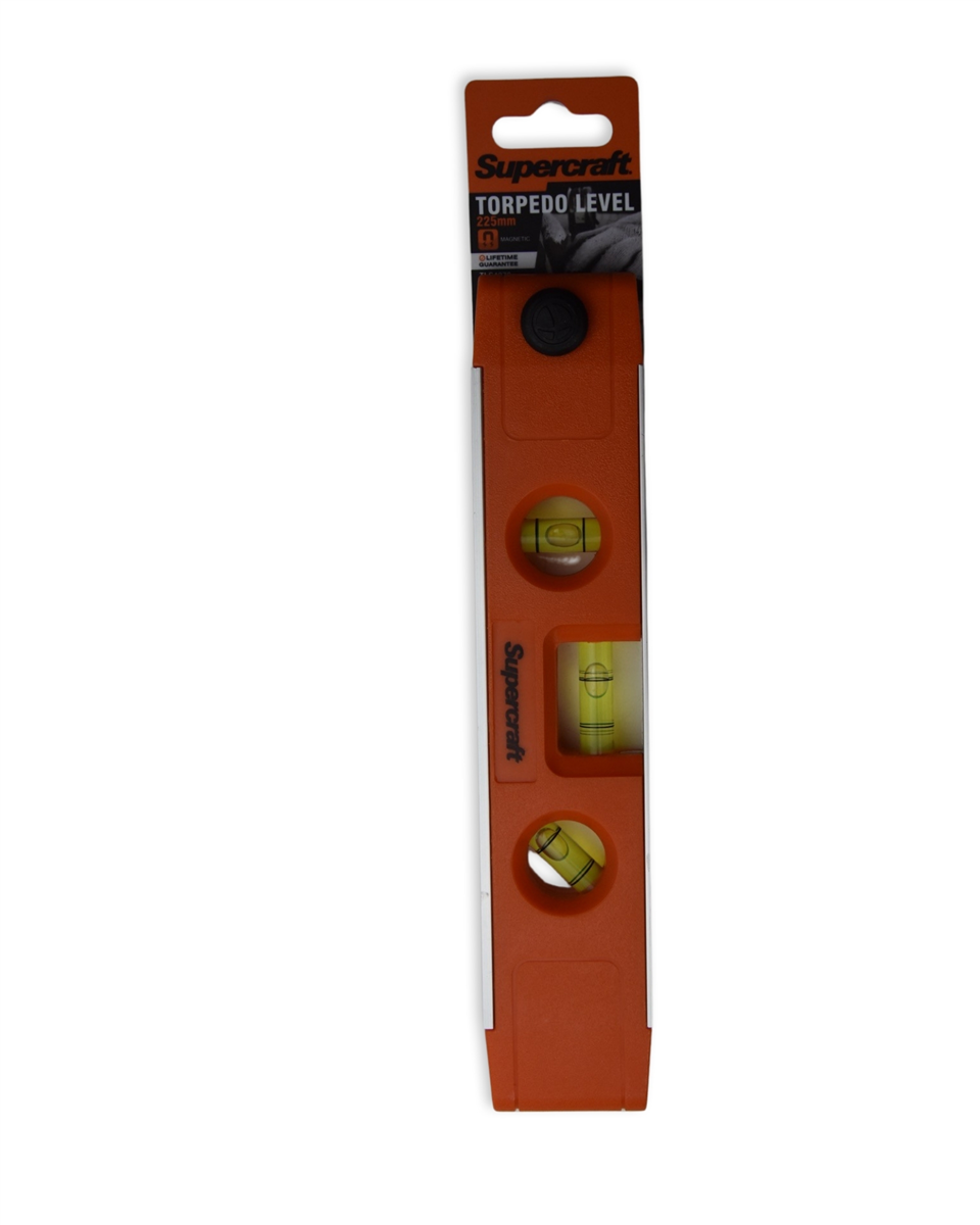 Supercraft 230mm magnetic torpedo level with three vials