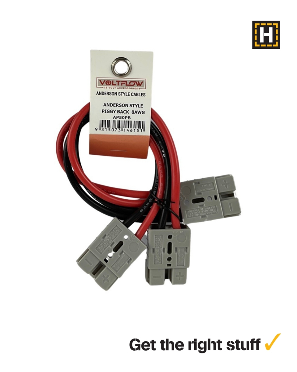 Voltflow 50A Anderson Style Connector to Twin Core 8 B&S