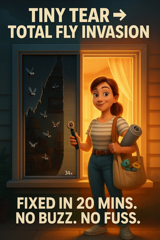 Phifer pet mesh changed everything — tired screen, clever fix, no more claw marks.