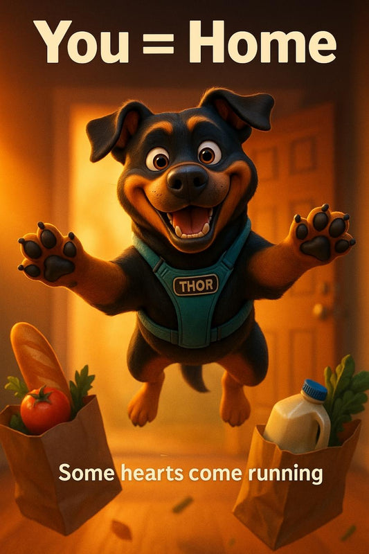 Being greeted by a Rottie isn't a 'pet moment'—it's a full-body loyalty event.👇