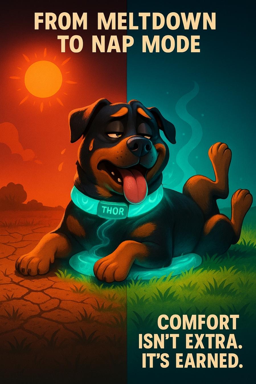 Your dog’s fur is their floof crown—until it becomes a personal sauna. 🔻