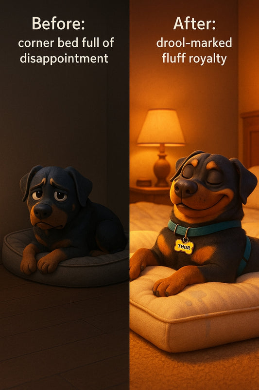 If your Rottie steals your pillow, it’s not theft—it’s strategic bedtime conquest. 👇