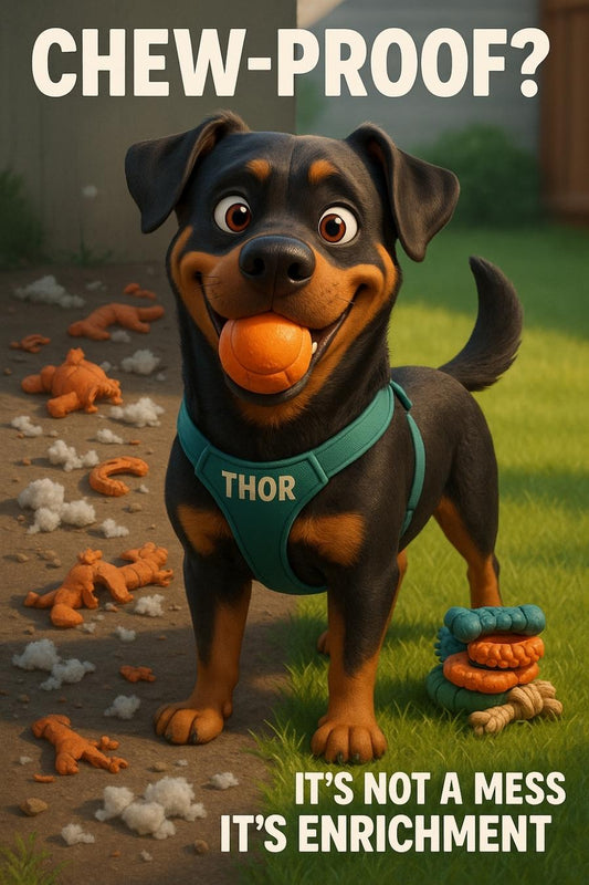 KONG said it was 'chew-proof' 🐾 I said, hold my kibble ⏬