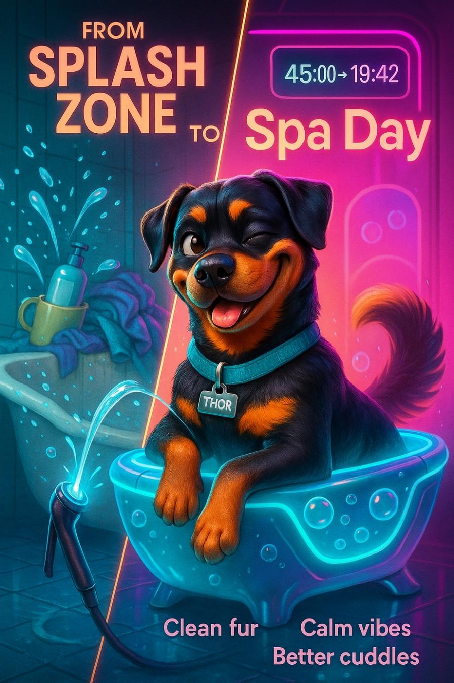 If Dyson can build chaos-proof vacuums, your dog's bath shouldn't be this messy 👇