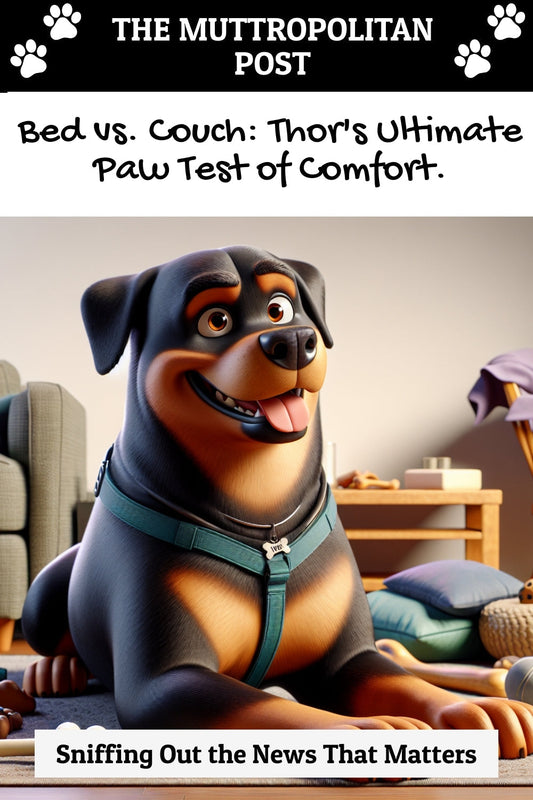 Bed vs. Couch: Thor's Ultimate Paw Test of Comfort.